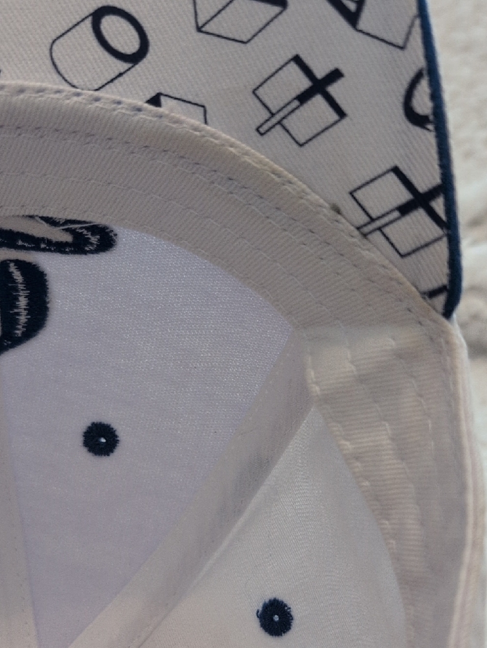 PlayStation White Baseball Cap with Navy Logo - Picture 5 of 5